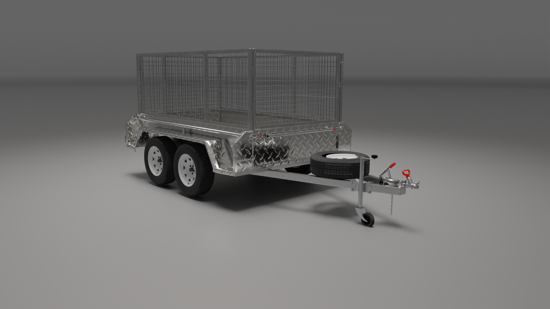 10x6 Boxtop Trailer, Tandem Axle, Front Right view
