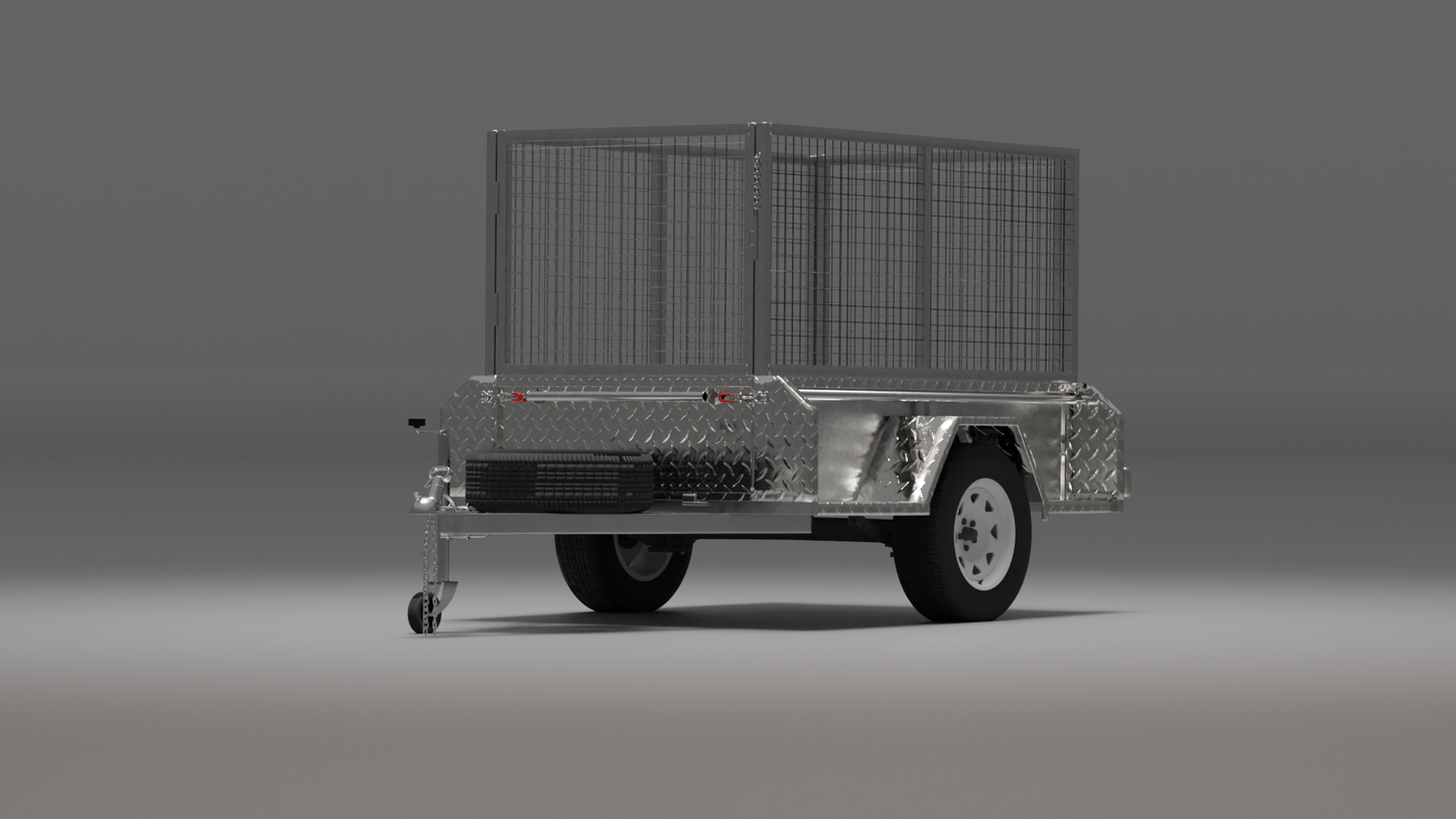 7x4 Boxtop Offroad Trailer - High Sides 1500kg