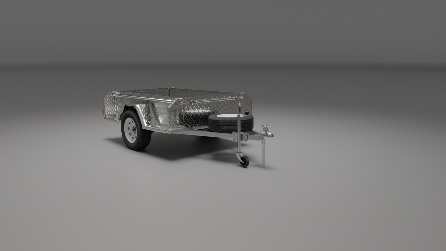 7x4 Boxtop Offroad Trailer - High Sides 1500kg