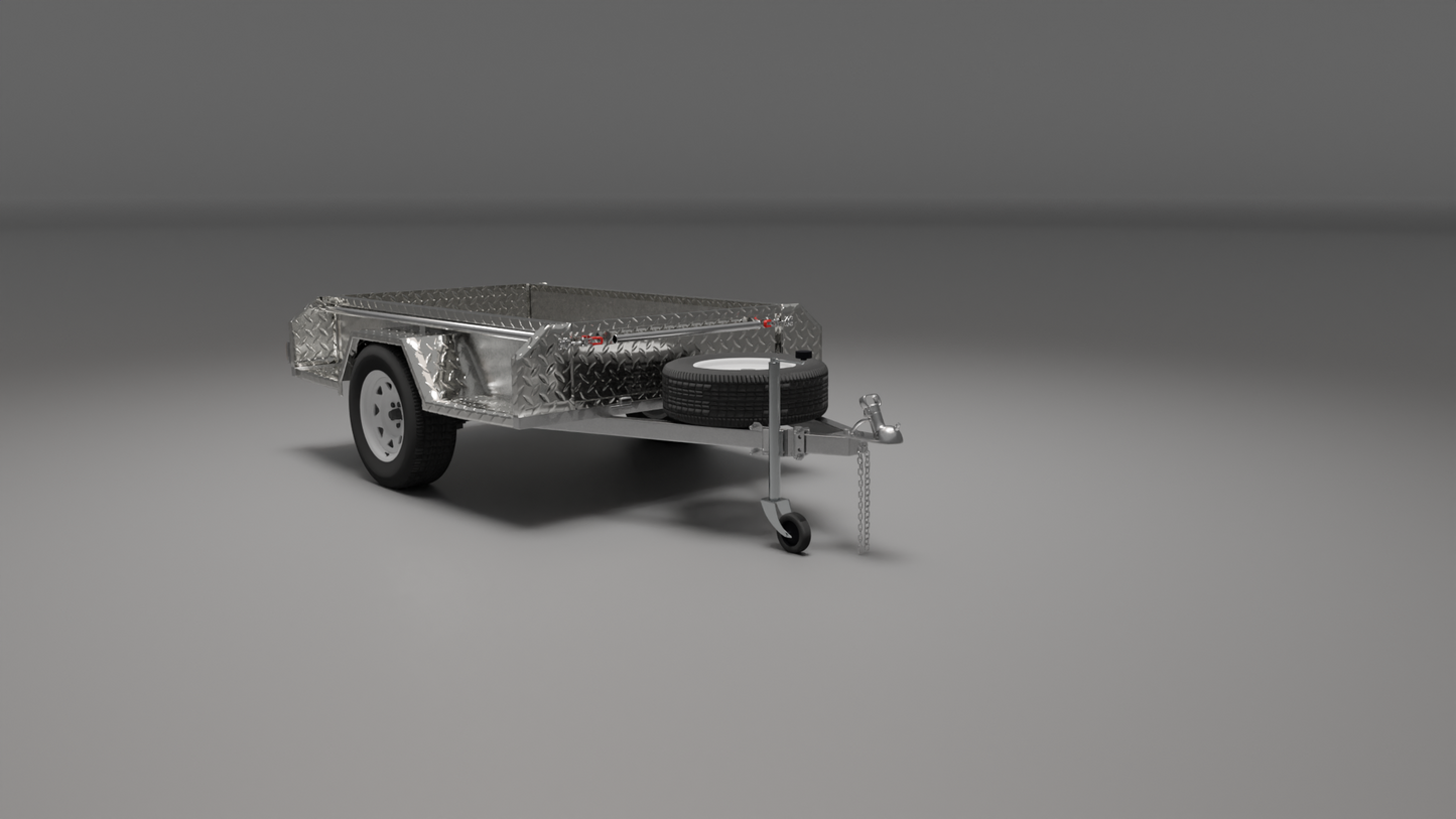 7x4 Boxtop Trailer, Front Right View