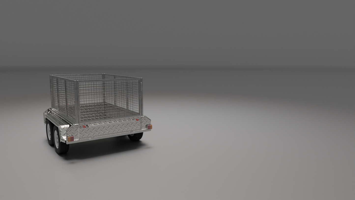 Back view of an 8x5 trailer, perfect for dependable cargo transport and easy unloading.