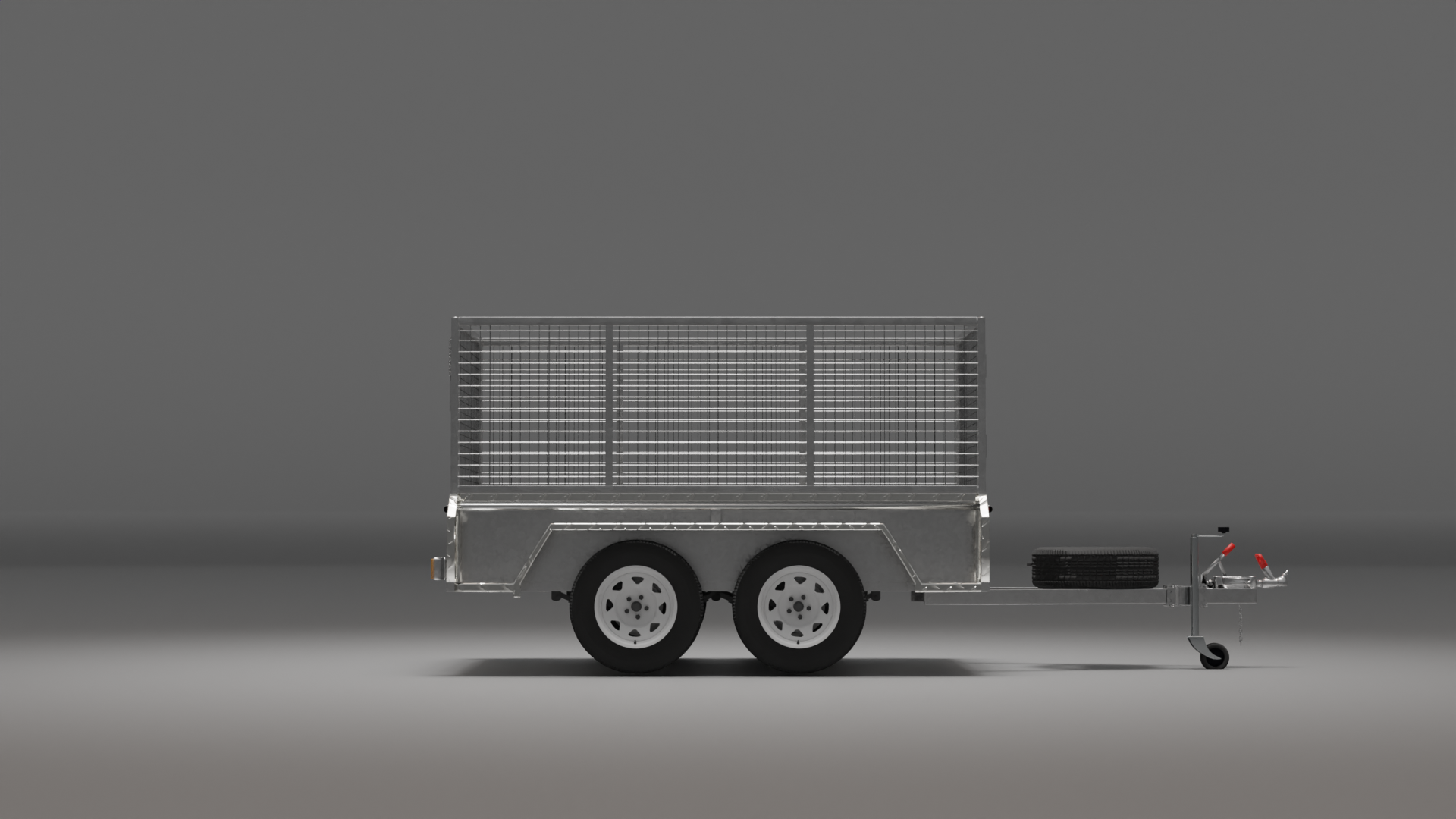 12x6 Boxtop Trailer with cage, Side view