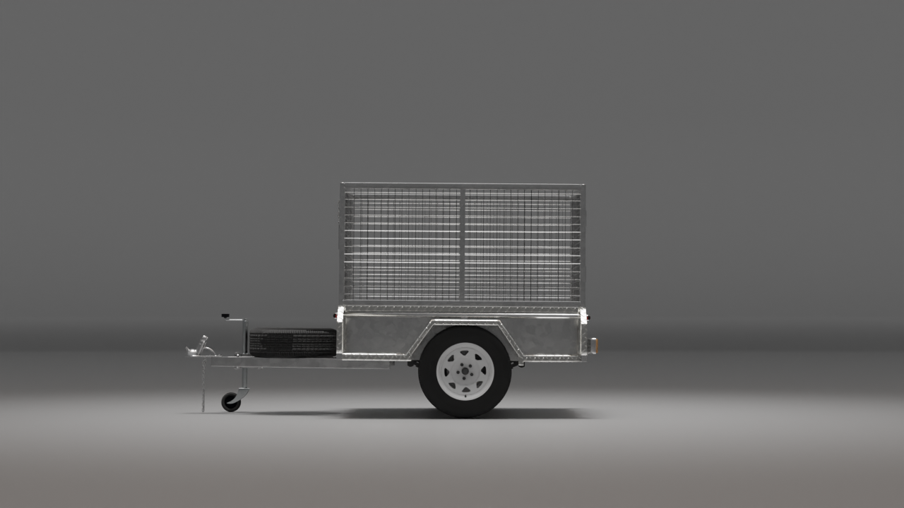 6x4 Trailer with a Cage, Side View