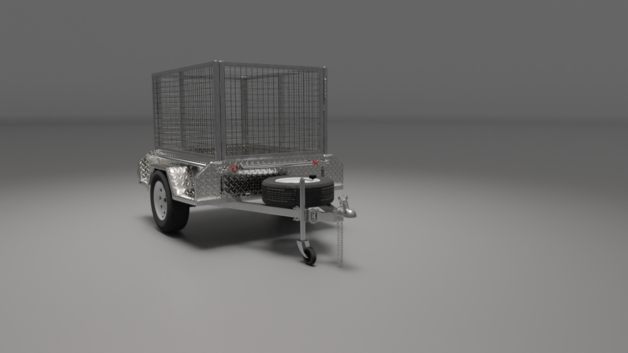 6x4 Trailer with a Cage, Front Right View