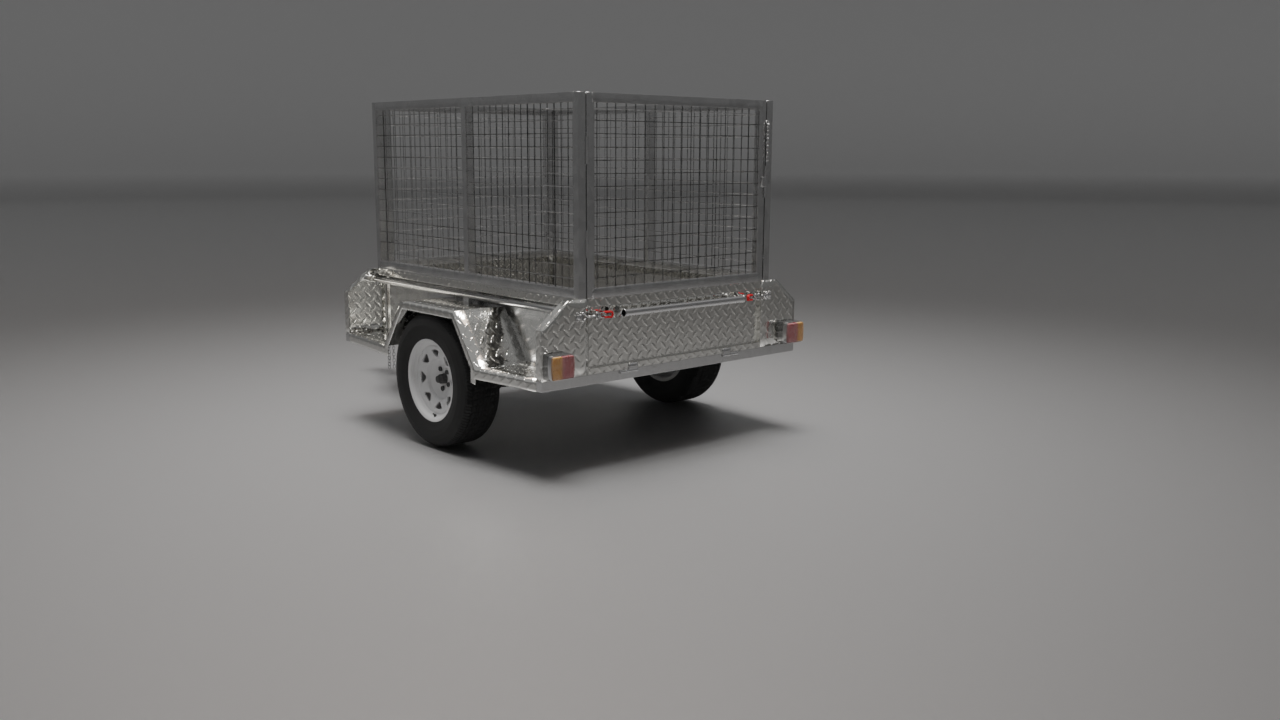 6x4 Trailer with a Cage, Back Left View