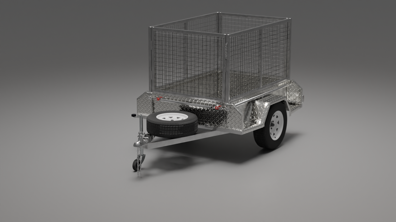 6x4 Trailer with a Cage, Front Top Left View