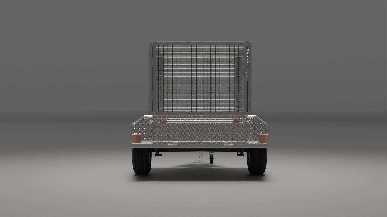 6x4 Trailer with a Cage, Back View