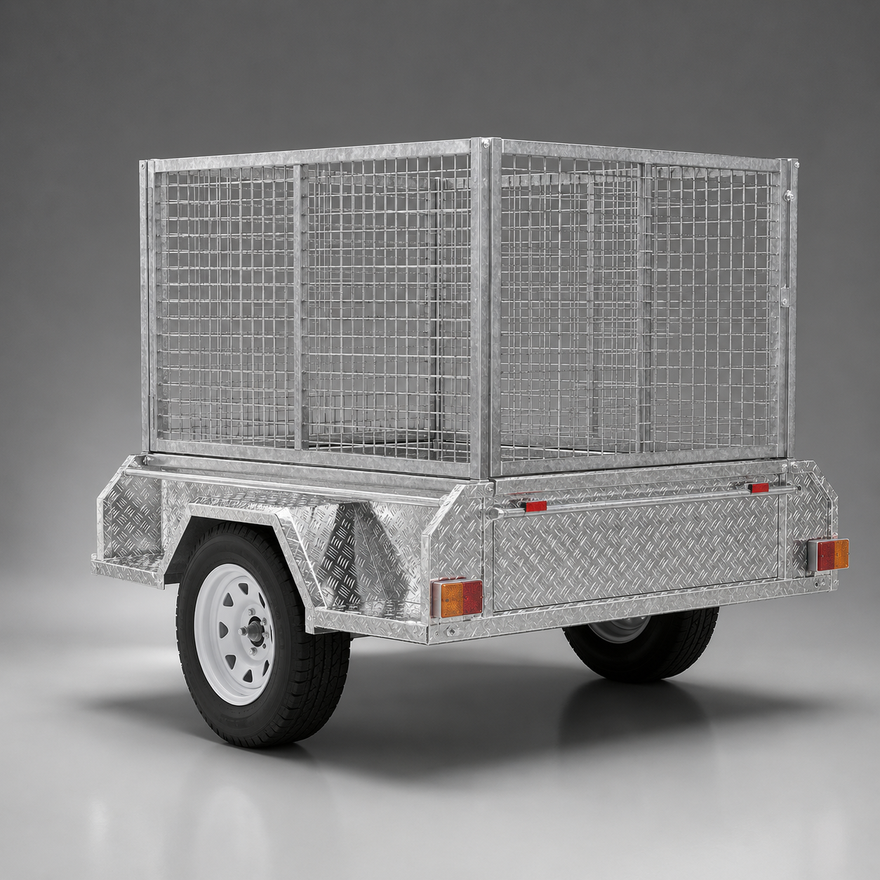6x4 box trailer with cage, 750kg carrying capacity, hot dip galvanised, heavy duty all-purpose trailer. Ideal for work, moving furniture, camping, gardening, rubbish trips to the tip, tradies and construction.