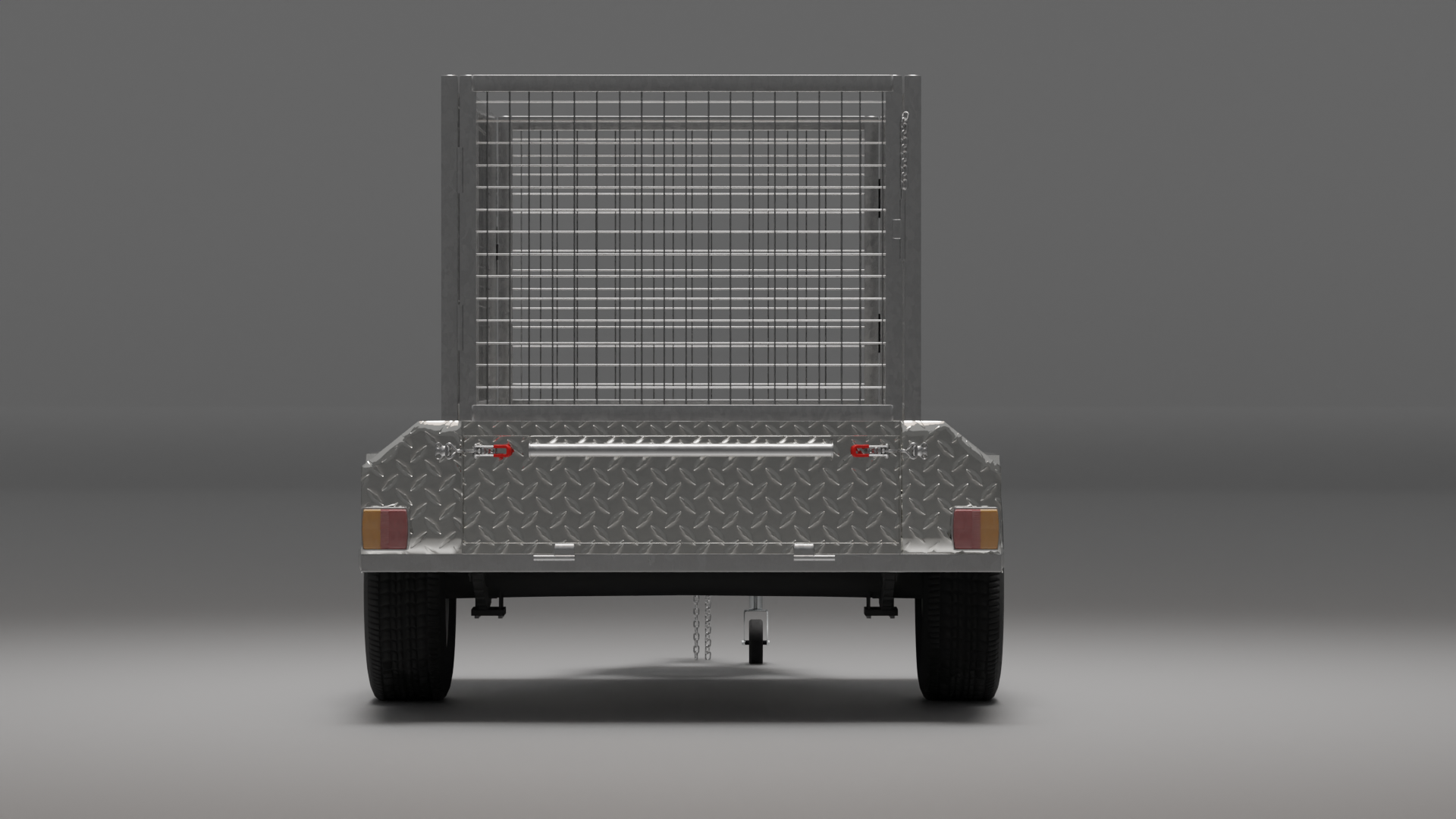 7x4 Boxtop Trailer with Cage, Back View