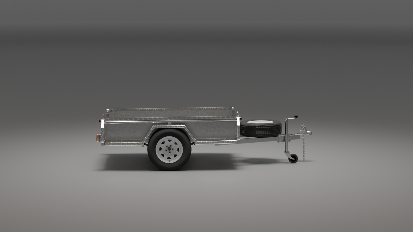 7x4 Boxtop Trailer, Side View