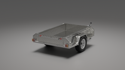 7x4 Boxtop Trailer, Top Back Right View