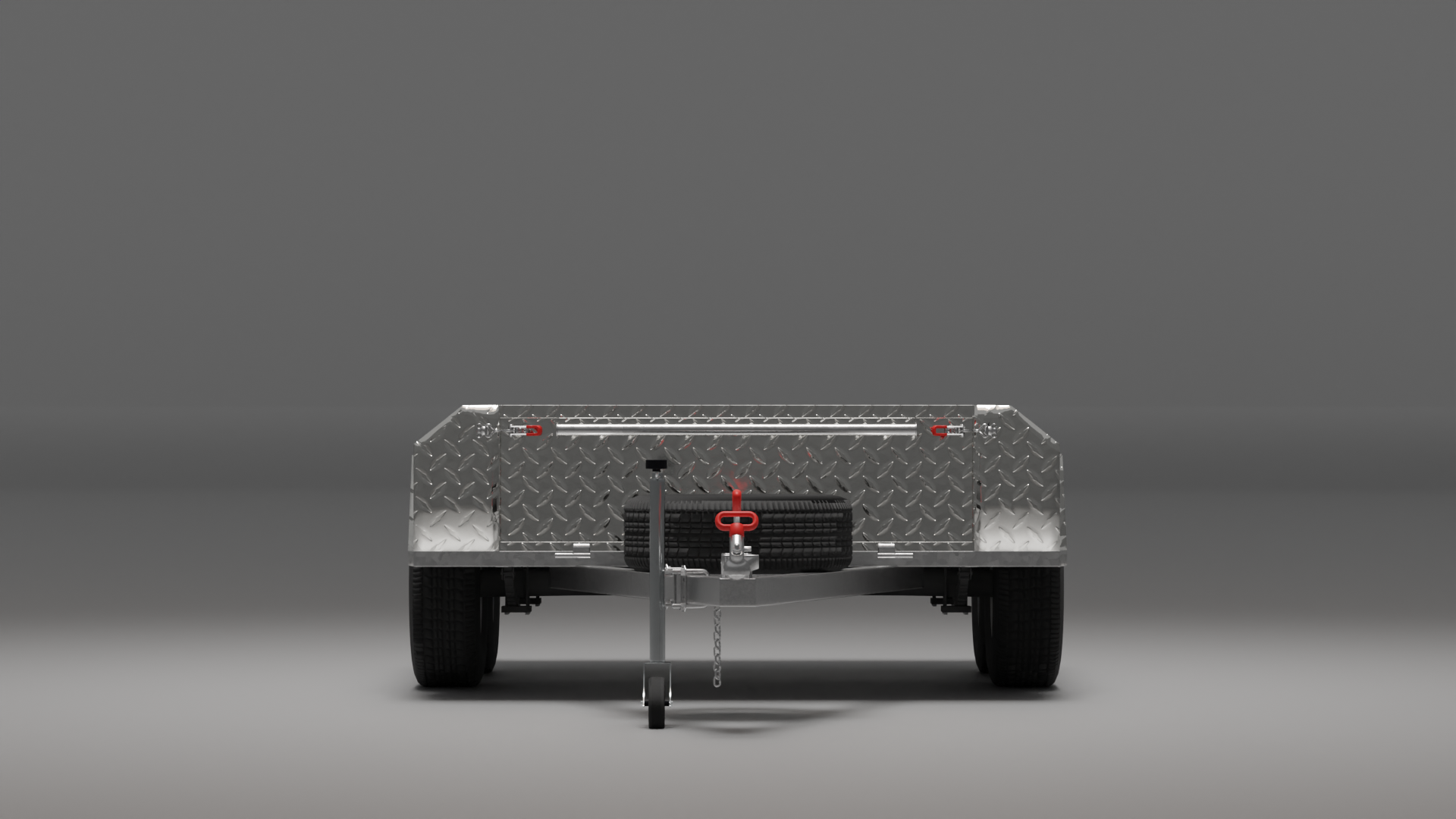 Front view of an 8x5 heavy-duty trailer rated for 2000kg, showcasing its solid construction and high load capacity