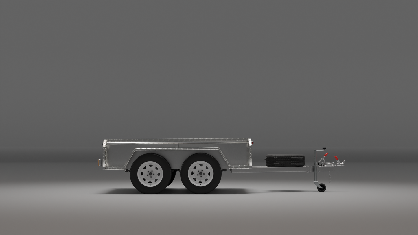 Robust 8x5 trailer with a 2000kg load capacity, shown from the front to highlight its heavy-duty design.