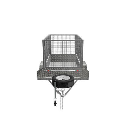 7x4 Boxtop Trailer with Cage, Front View