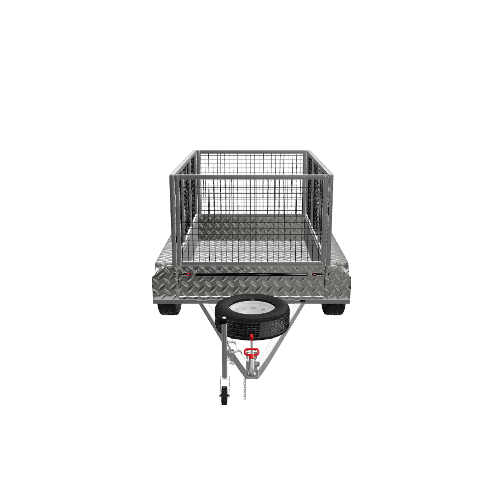 8x5 Trailer with Cage, Front view